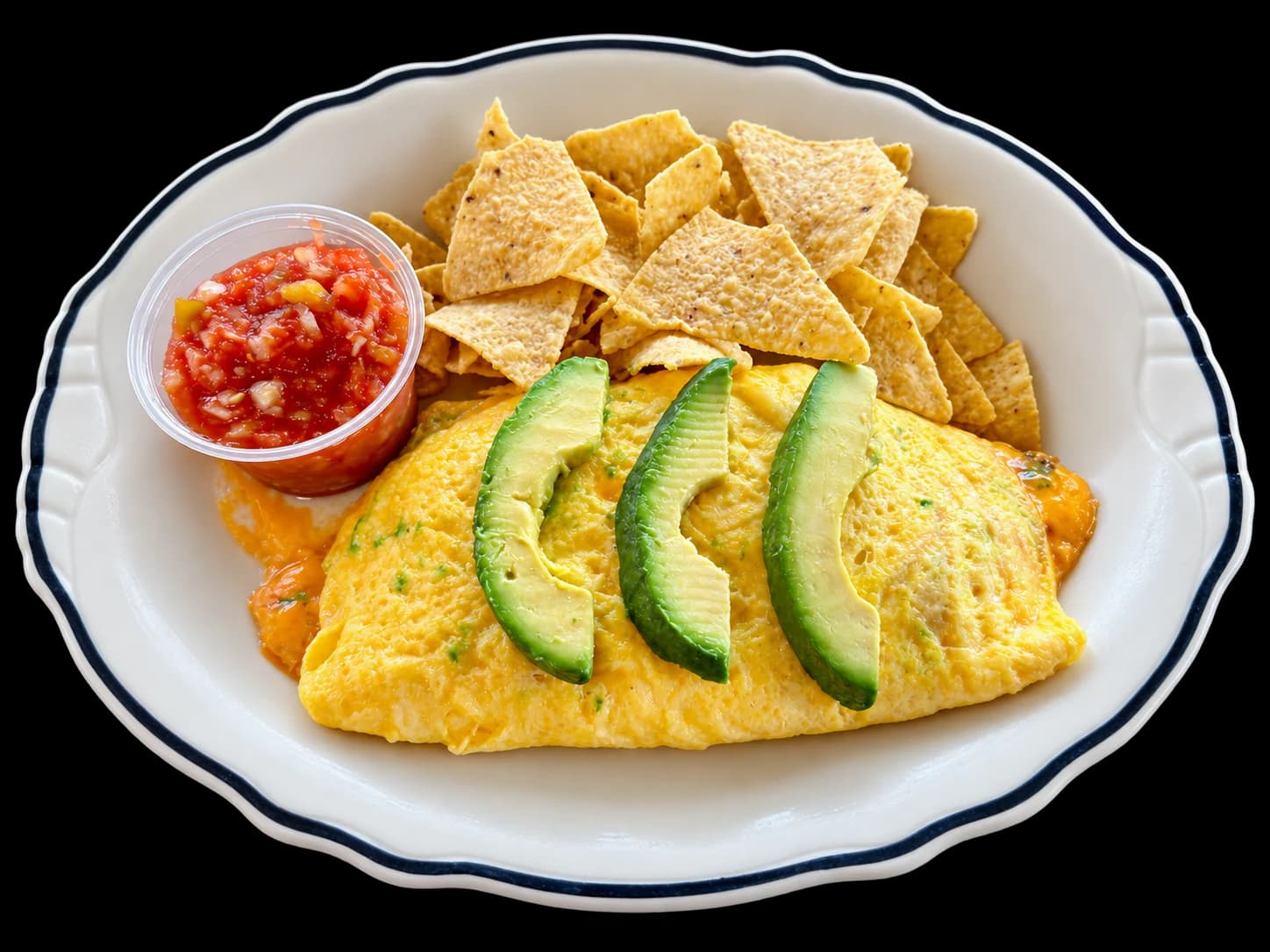 An avocado omelet