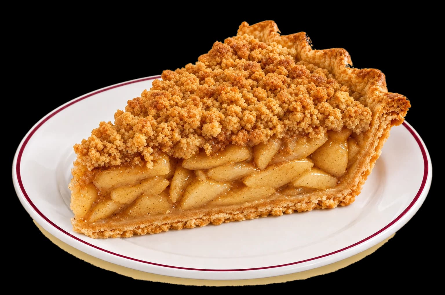 A slice of Dutch apple pie