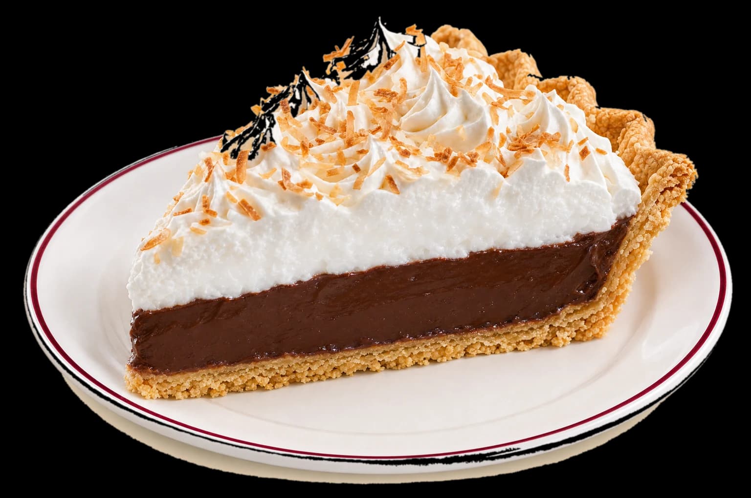 A slice of haupia chocolate pie