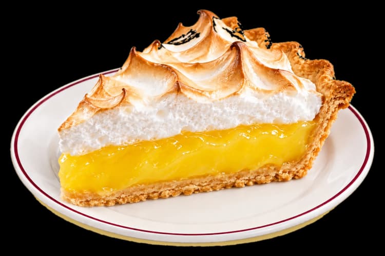 A slice of lemon meringue pie